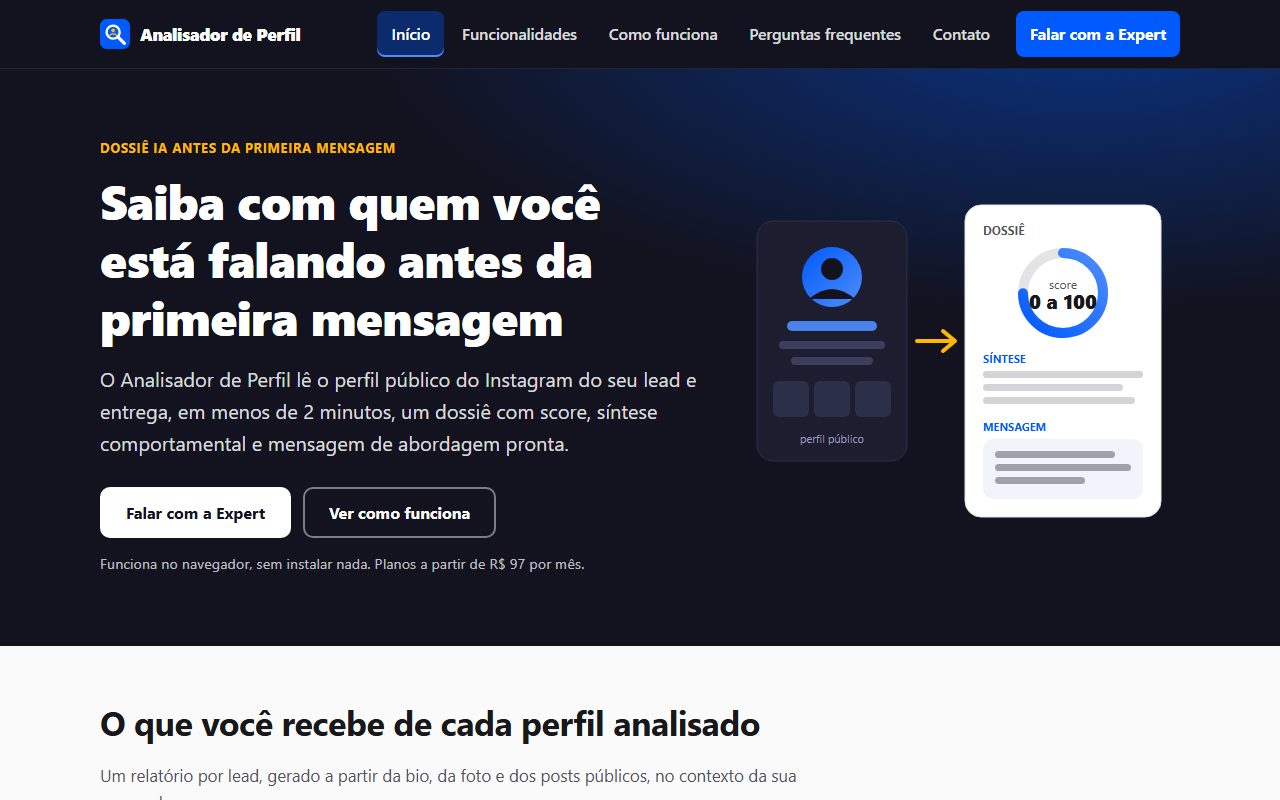 Site do Analisador de Perfil — Claude Code