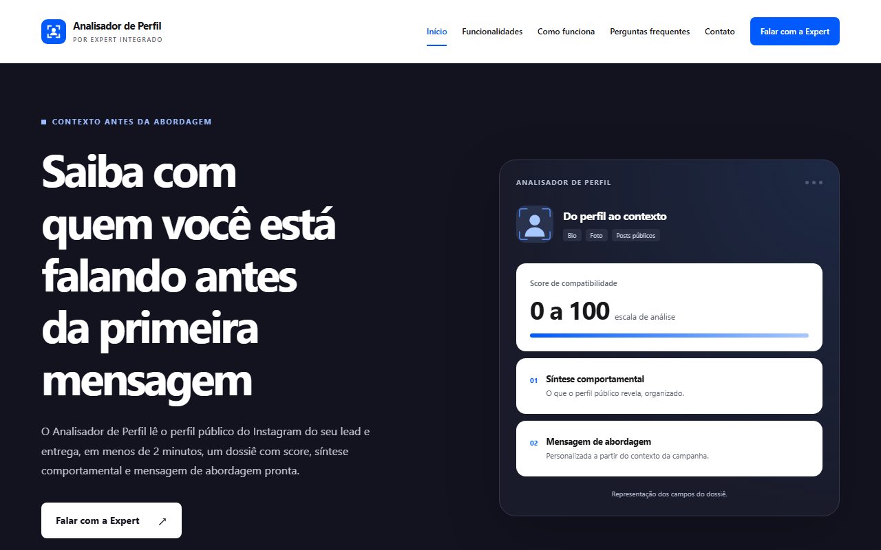 Site do Analisador de Perfil — Codex