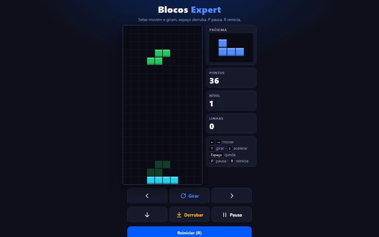 Jogo "Blocos Expert" — Claude Code